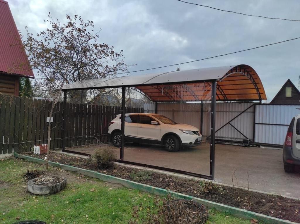 Прозрачные шторы ПВХ для навеса под автомобиль в Солнечном